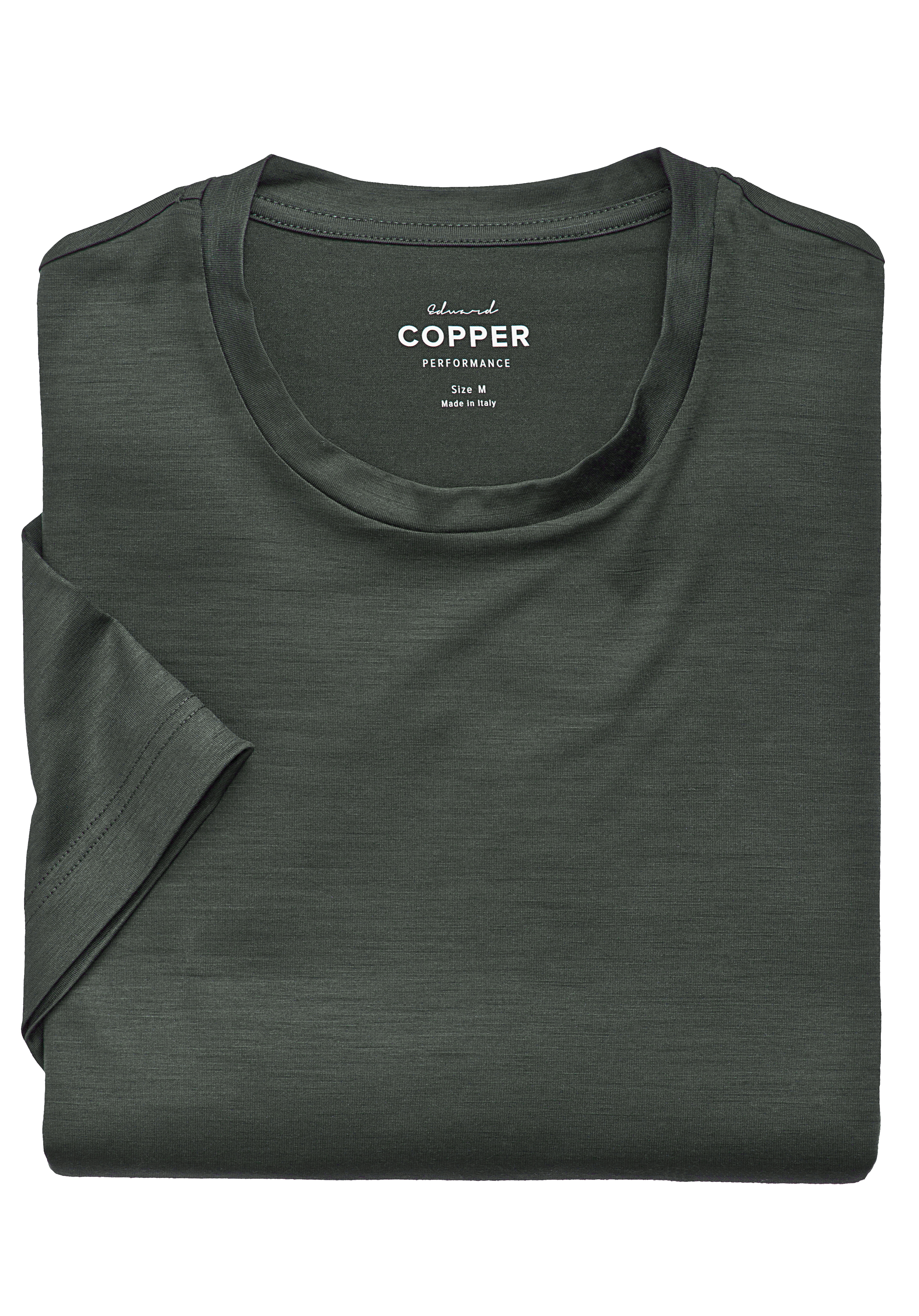 T-Shirt aus Wolljersey in Oliv