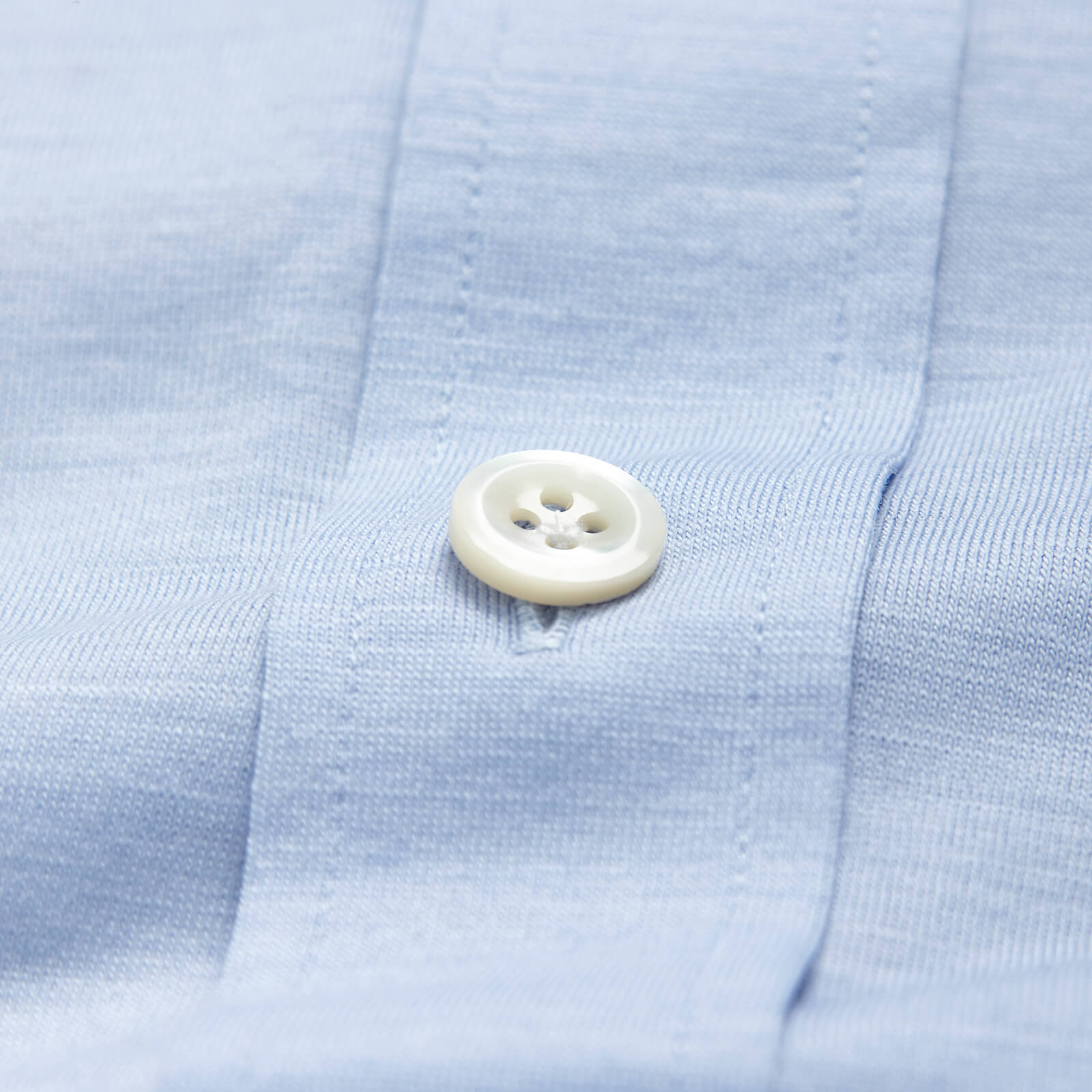 Button-Down Jersey Hemd aus Wolle Hellblau
