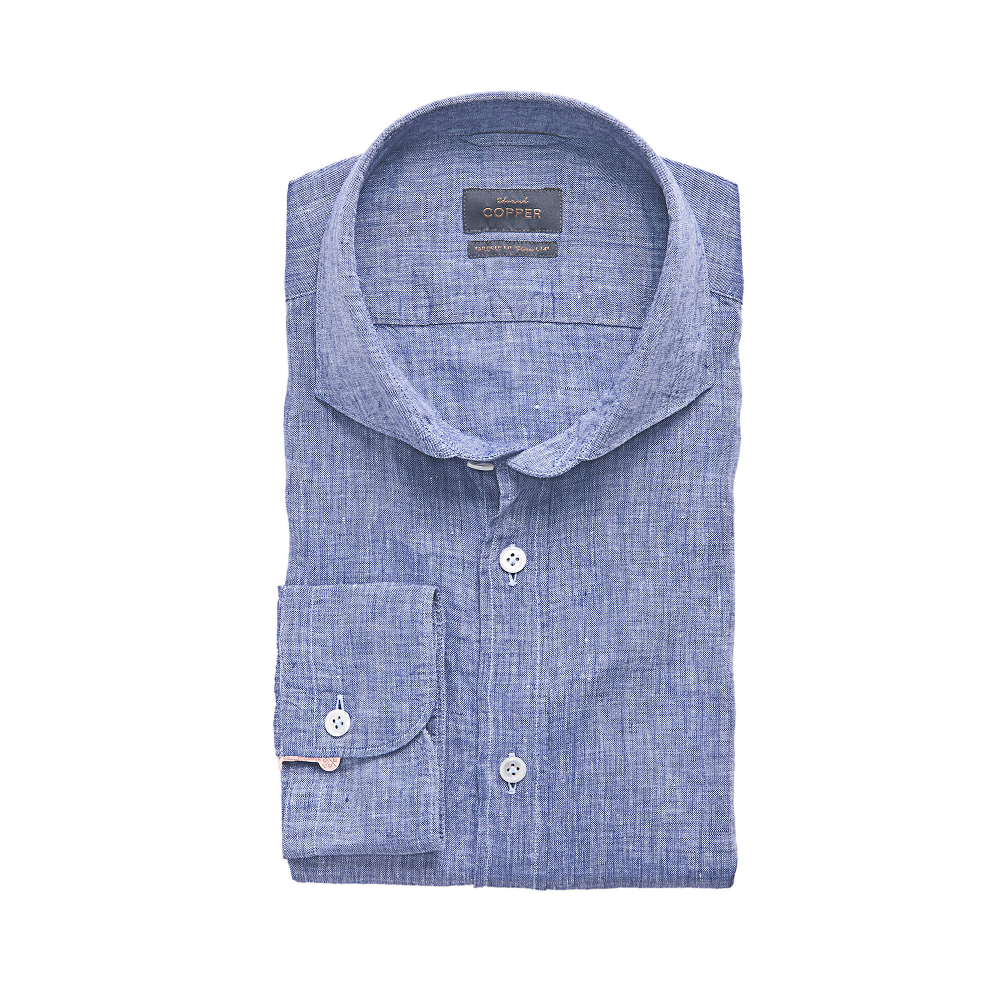 Edward Copper Leinen Casual Hemd Blau