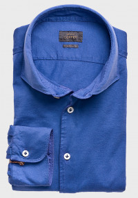 Slim Fit Jersey Hemd Blau 